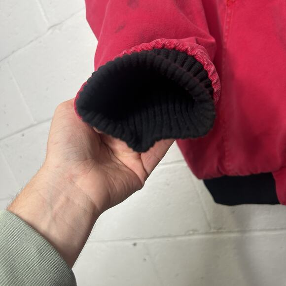 Vintage Polar King Quilted Canvas Hooded Jacket “Red Black” - Picture 5 of 10